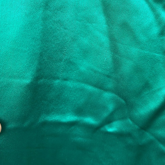 NEW RETROFETE eliza satin pant in emerald size large - Picture 5 of 7
